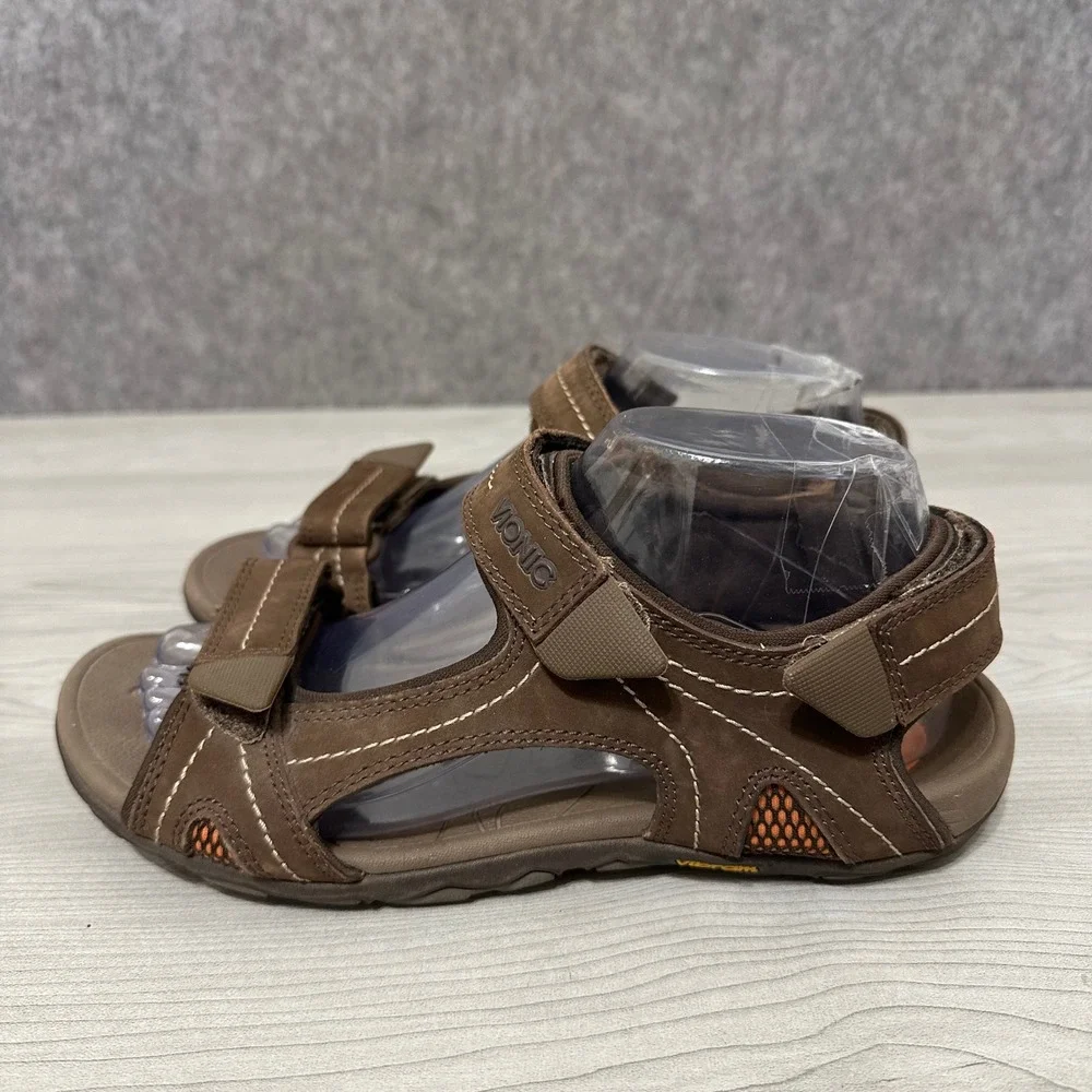 Vionic Boyes Sandals Mens 7 Brown Adjustable Straps Orthotic Comfort Shoes